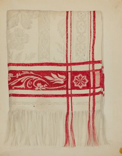 Linen Towel - Flower Design