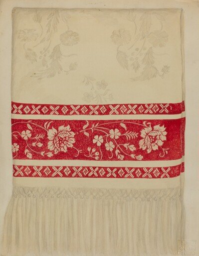 Linen Towel - Flower Design