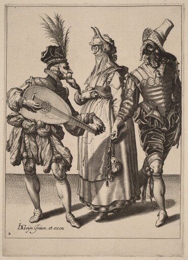 A Couple Addressed by a Lute Player