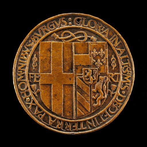 Arms of Filiberto Impalling Those of Margaret [reverse]