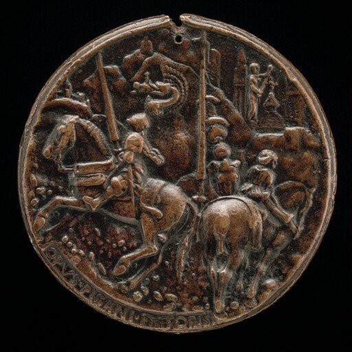 Filippo Maria Visconti Riding in a Mountainous Landscape [reverse]
