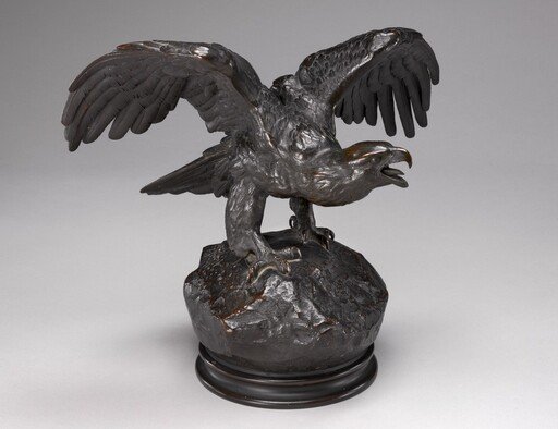 Eagle with Wings Outstretched and Open Beak