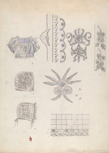 Infant's Dress Yoke and Mull Cup