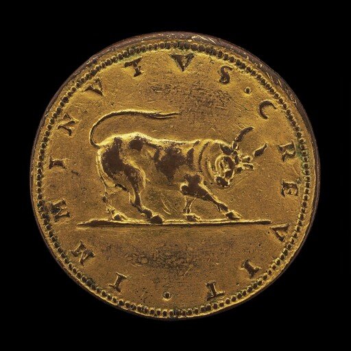 Charging Bull with Cut Horns [reverse]