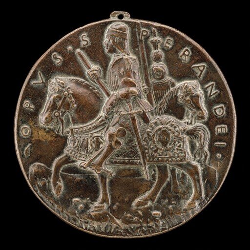 Giovanni Bentivoglio and Squire Riding Horses [reverse]