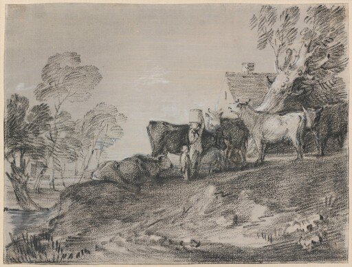 Landscape with Cattle by a Cottage