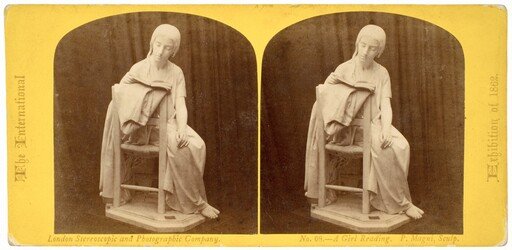 "A Girl Reading. Pietro Magni, Sculptor"