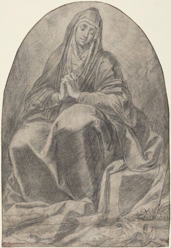 The Grieving Virgin Contemplating Instruments of the Passion