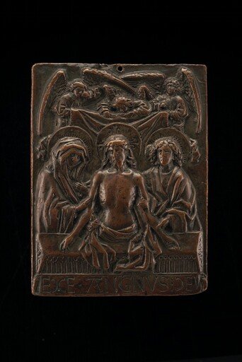 Christ in Tomb with Virgin and Saint John