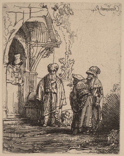 Three Oriental Figures (Jacob and Laban?)