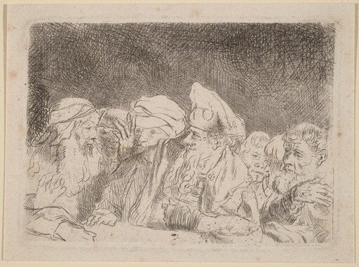 The Pharisees Debating (Fragment from the Hundred Guilder Print)