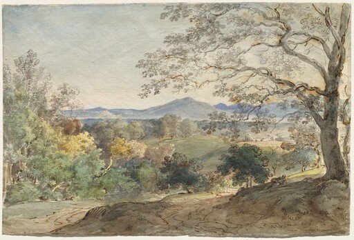 A View across the Inn Valley to the Alps and Neubeuern