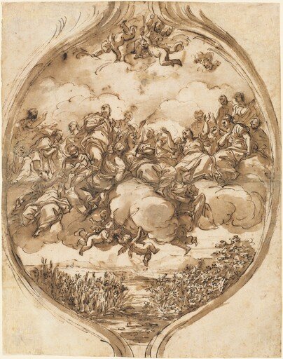 Cloud-Borne Saints above a Lake