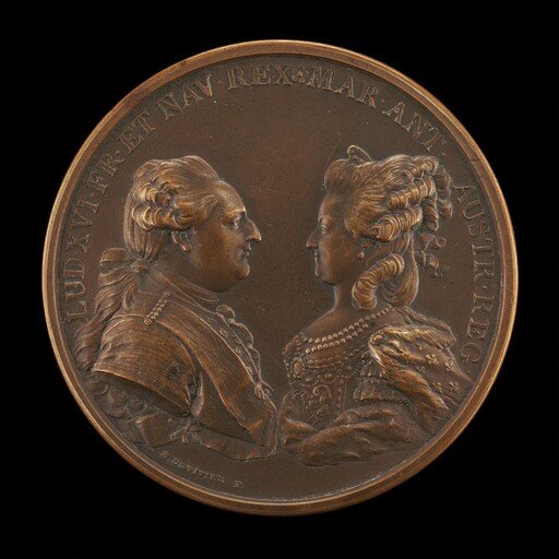 Louis XVI, 1754-1793, and Marie-Antoinette, 1755-1793, King and Queen of France 1774 [obverse]
