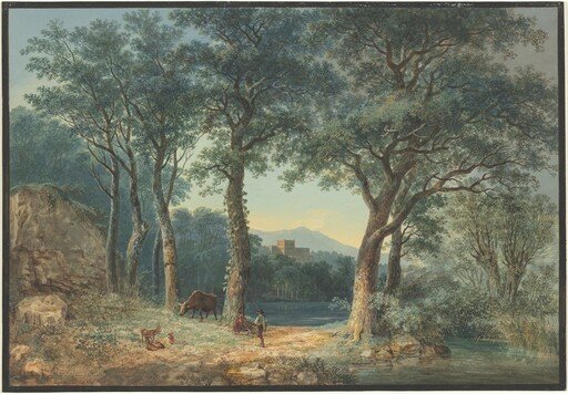 A Wooded Lakeside with an Italianate Villa