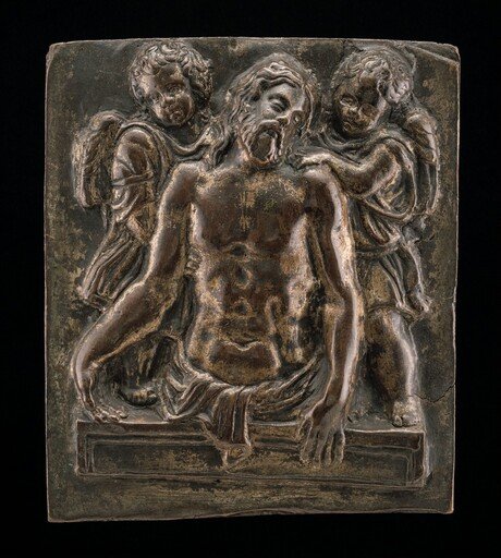 Christ's Body Held by Two Angels