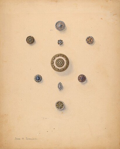 Nine Metal Buttons
