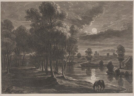 Moonlit River Landscape