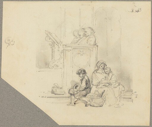 Figures at a Church Service