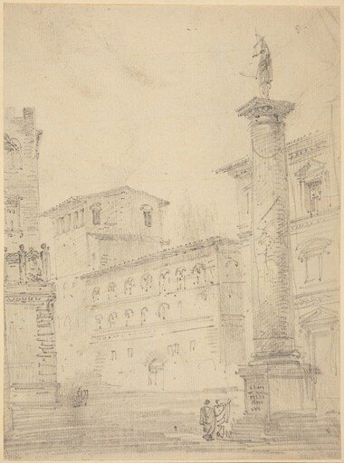 Figures on a Roman Piazza