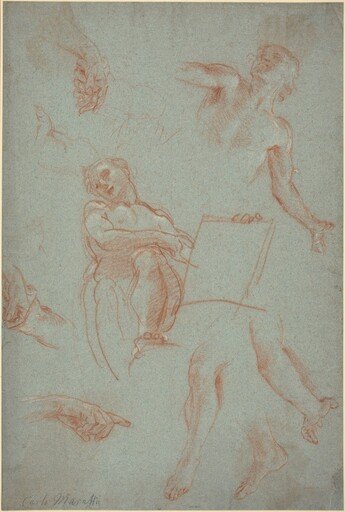Sheet of Studies with Figures, Hands, and Feet