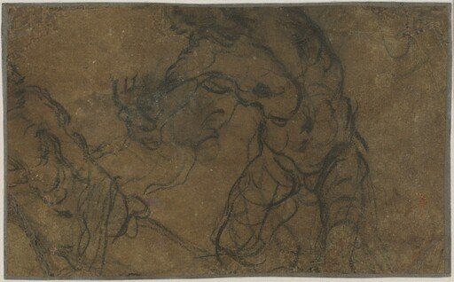 Two Male Figures in Motion (verso)