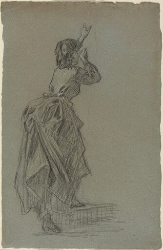 Young Woman Climbing a Step