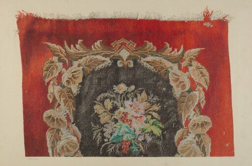 Embroidered Stool Cover