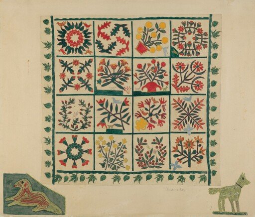 Applique and Embroidered Quilt Top