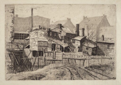 Untitled (Wooden House in City)
