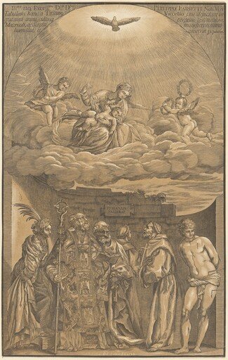 The Virgin and Child in the Clouds with Six Saints