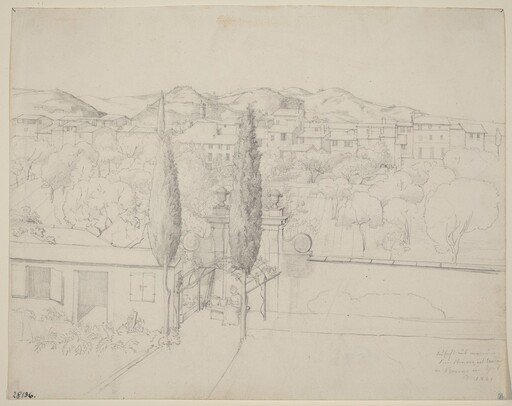 Aussicht aus meinem Fenster, via valfonda in Florenz (Gardens in Florence Seen from the Artist's Window)