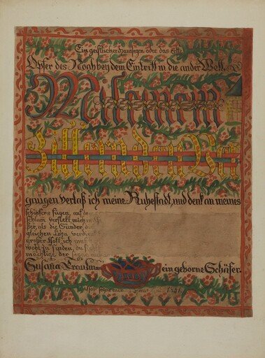 Pa. German Death Certificate