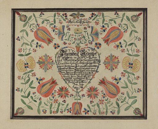 Certificate, Birth and Baptismal; (Fractur)