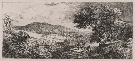 Valley View, Man with a Donkey and a Dog