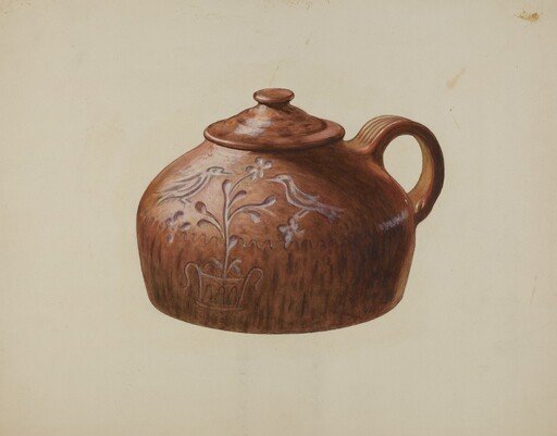 Pa. German Bean Pot with Lid