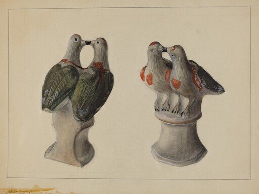 Chalkware Lovebirds