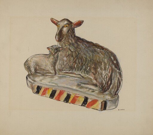 Pa. German Chalkware Sheep