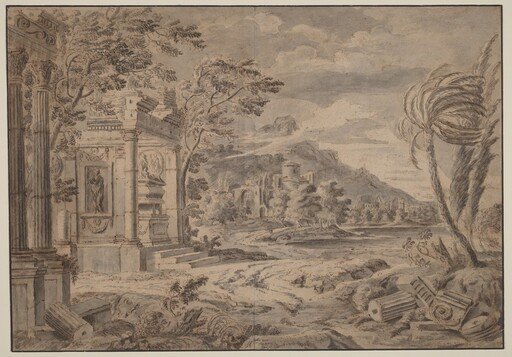 Antique Ruins along a Mountain Coast