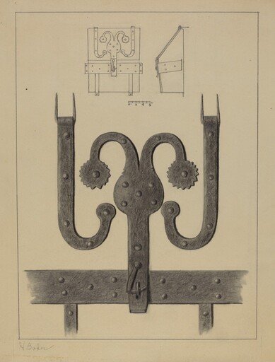 Pa. German Hinges and Hasp on a Conestoga Wagon Tool Box