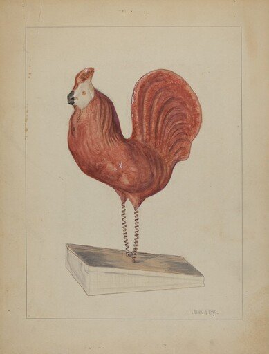 Pa. German Toy Bellows Rooster
