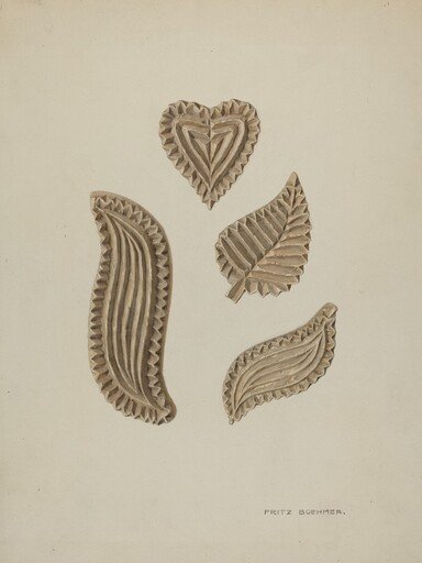Pa. German Stamping Blocks for Homespun Cotton or Linens