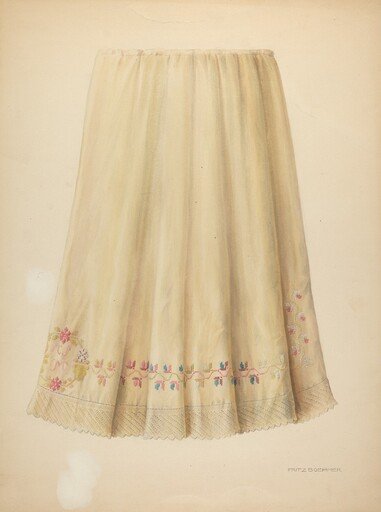Zoar Embroidered Flannel Petticoat