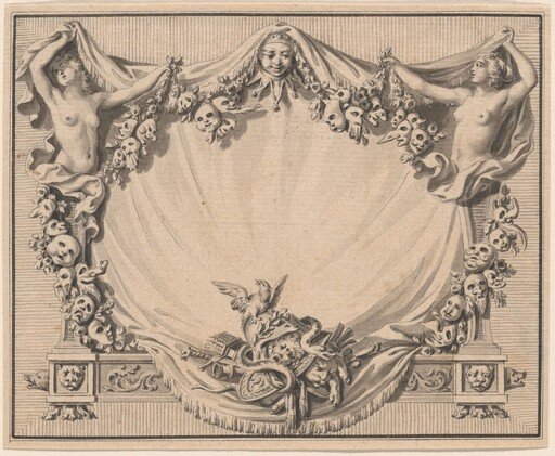 A Cartouche with Theater Masks