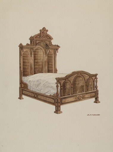 Bed, Burl Walnut