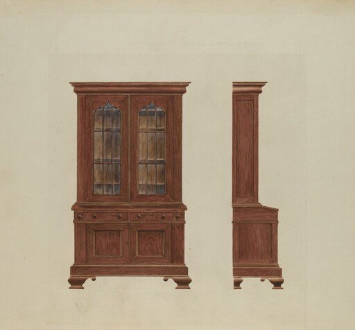 Combination Desk and Bookcase