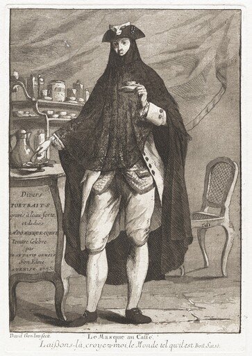 Le Masque au caffé (The Masked Man Taking Coffee)