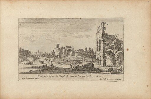 Veuë du Colisée du Temple du Soleil, et de l'Arc de Titus a Rome