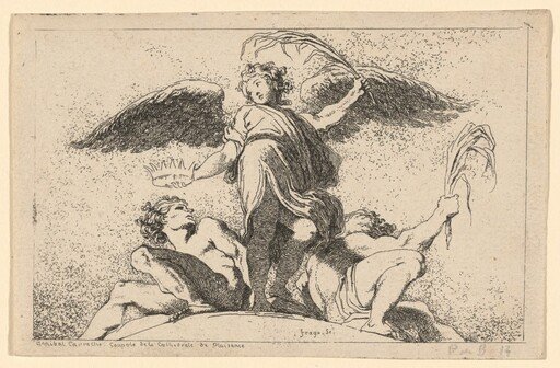 Angel Holding a Palm and a Crown