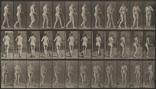 Plate Number 58. Walking, turning around and sweeping the floor